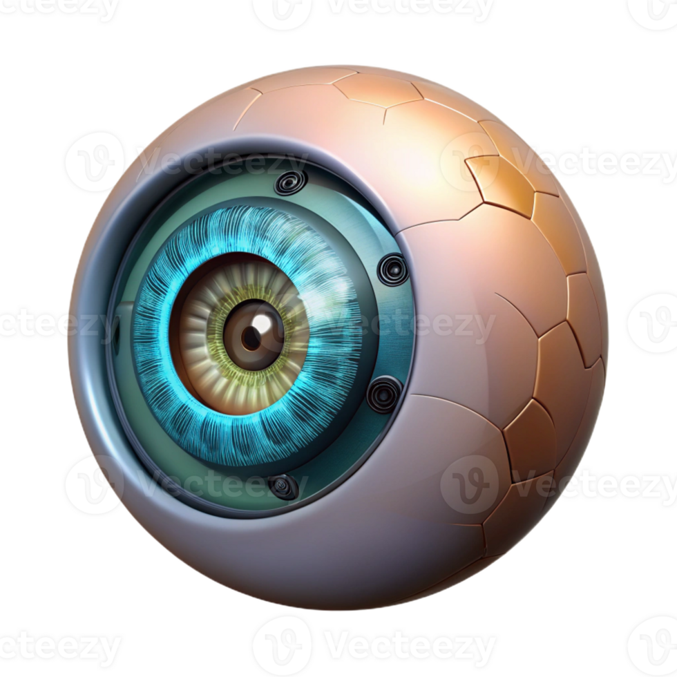 wonderful traditional A close-up of a human eye, iris replaced by a complex, rotating clockwork mechanism, illuminated by a single, focused beam of light. Biopunk style, surrealism exclusive png