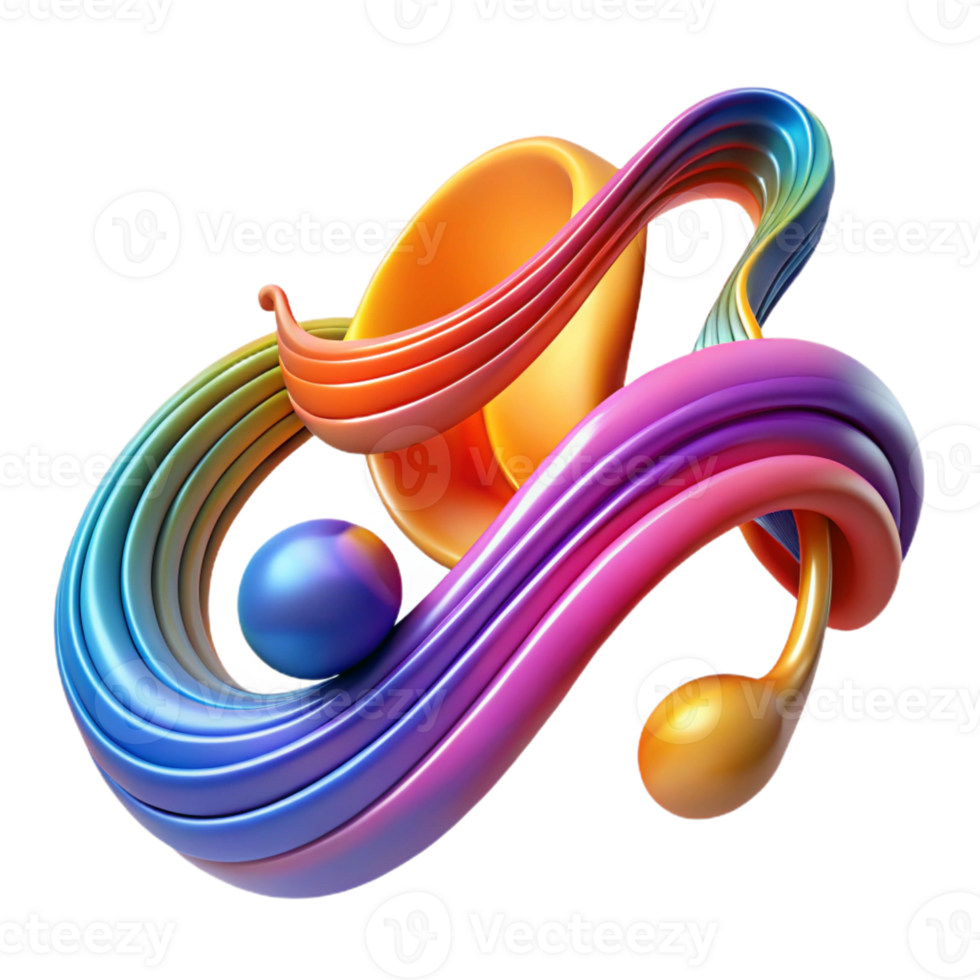 beautiful contemporary An abstract representation of music, using flowing lines and vibrant colors, with a rhythmic, harmonious style detailed png