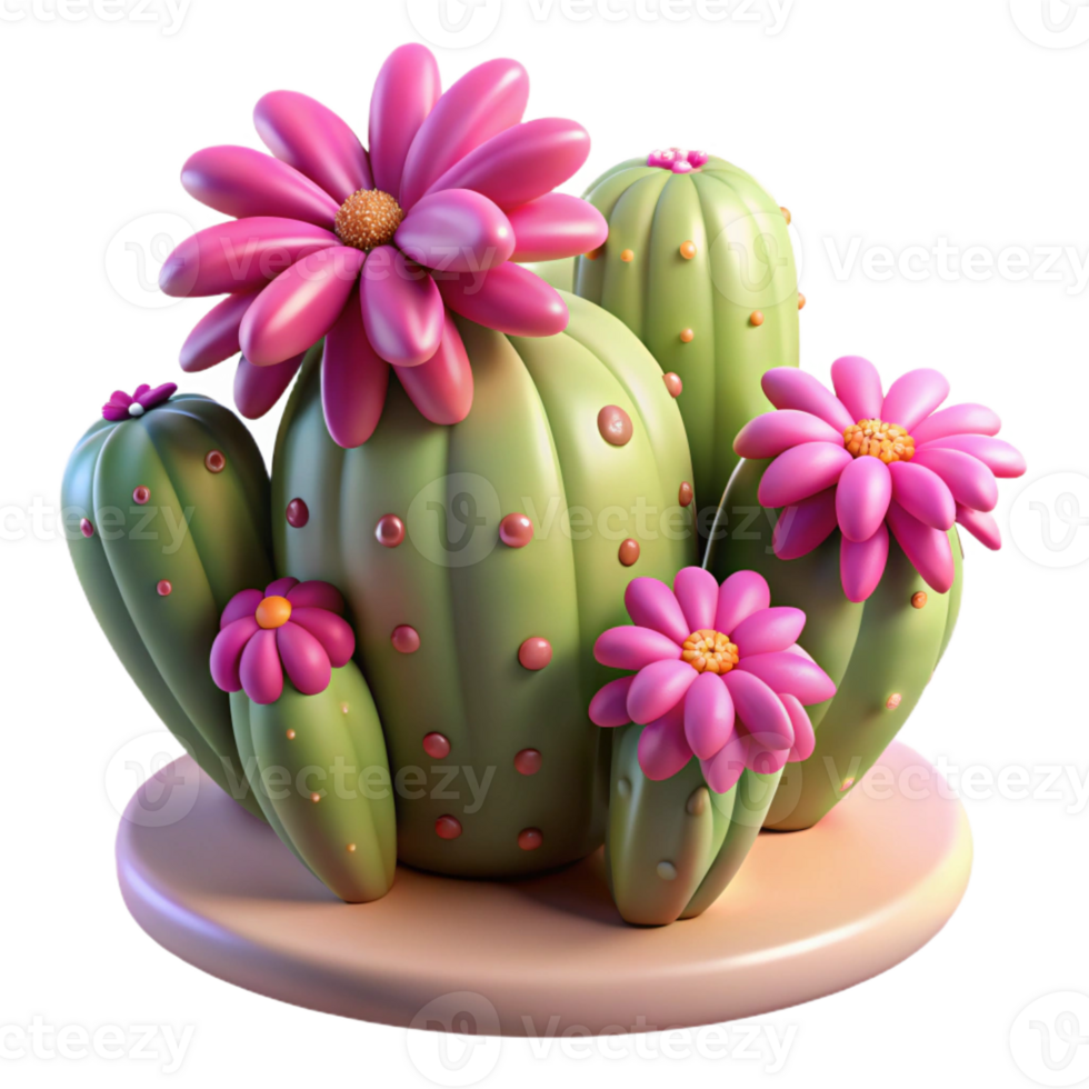 extraordinary classic A cactus with vibrant pink flowers, harsh sunlight, desert photography style professional png