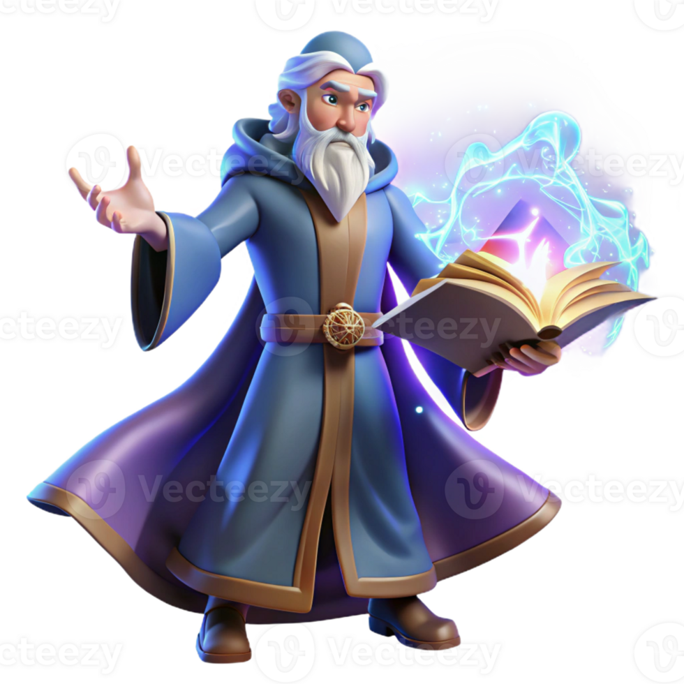 dramatic vintage A powerful wizard casting a spell from a spellbook, surrounded by swirling arcane energy, illuminated by magical light, in a dramatic style original png