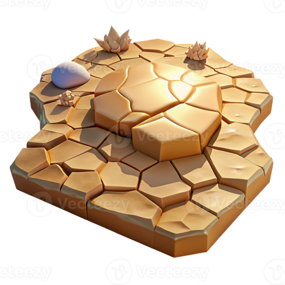 impressive minimalist A cracked desert floor, harsh sunlight, arid style premium png