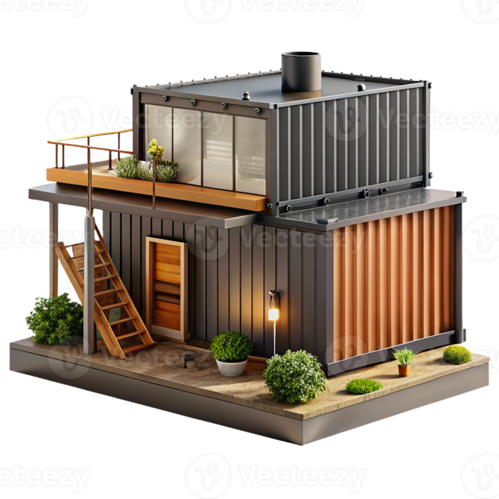 wonderful abstract Shipping container home, industrial aesthetic, repurposed materials, modern design, upcycled architecture premium png