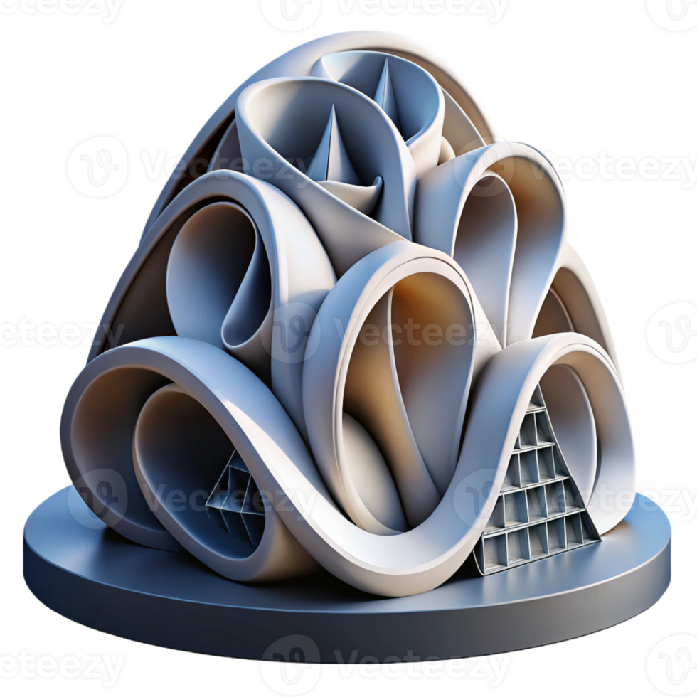 impressive traditional Parametric architecture, complex curves and surfaces, algorithmic design, innovative architectural style authentic png