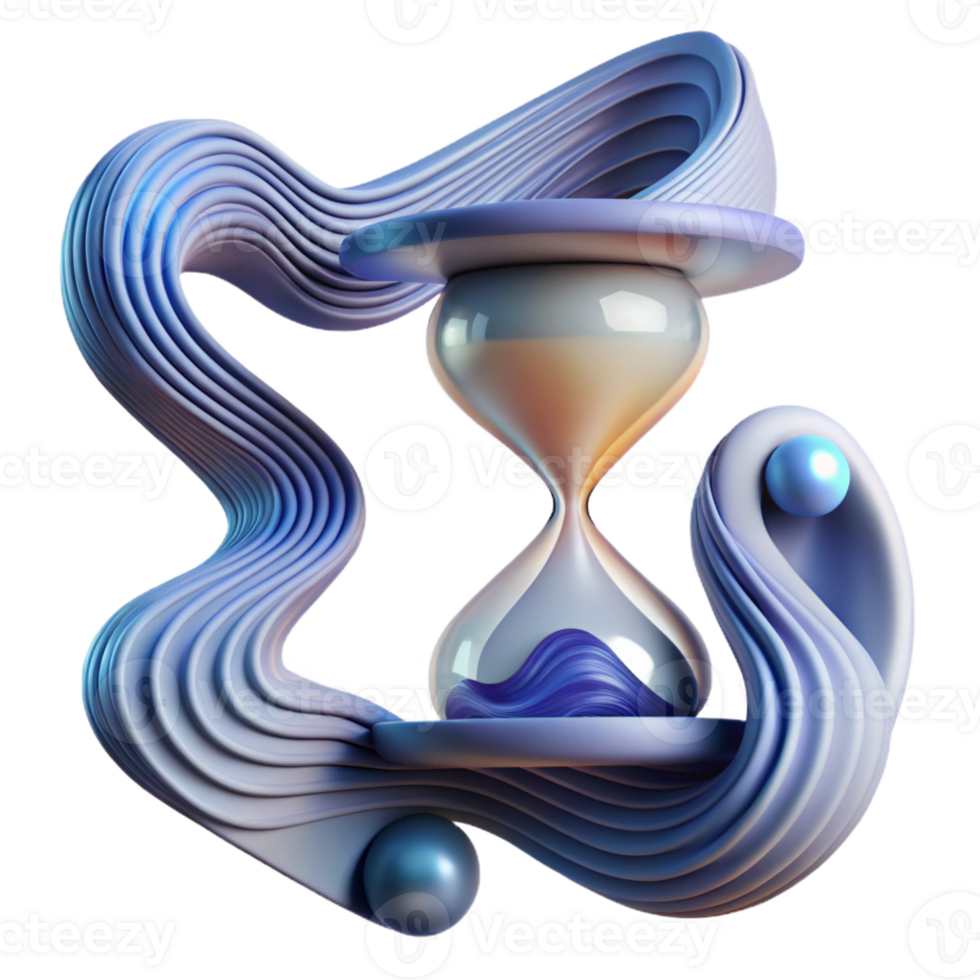 dramatic abstract An abstract representation of time, using flowing lines and distorted shapes, with a mysterious, metaphysical style original png