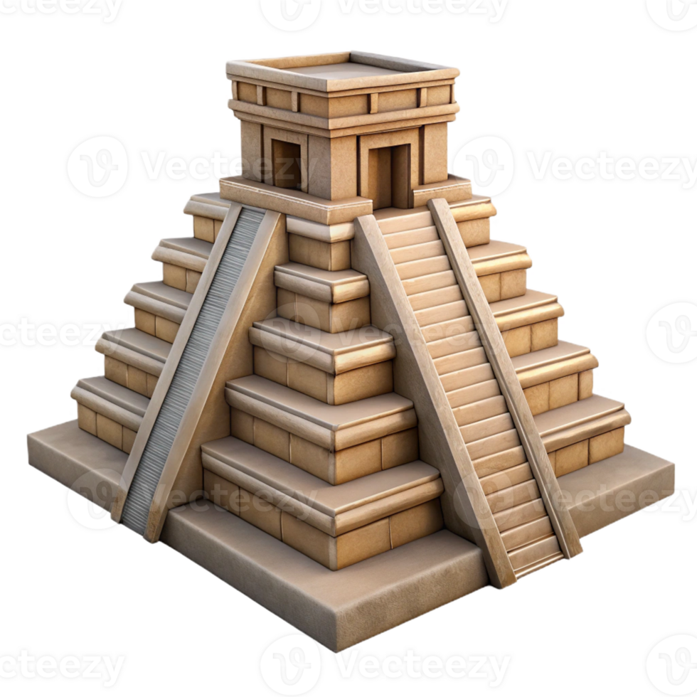 dramatic creative Mayan temple, intricate stone carvings, steep pyramid structure, jungle setting, ancient civilization architecture genuine png