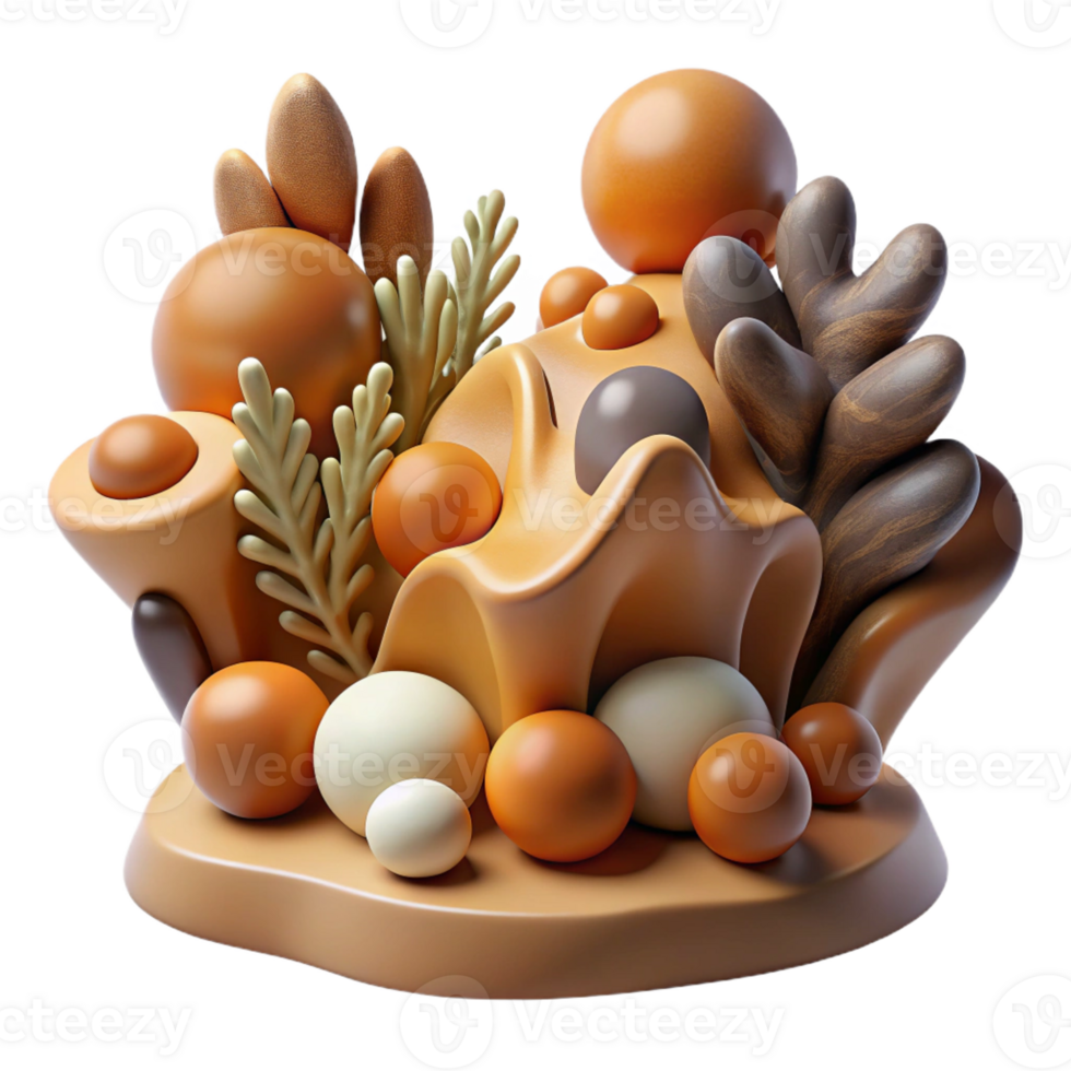 magnificent traditional An abstract representation of growth and decay, using organic shapes and earthy tones, with a natural, biological style authentic png