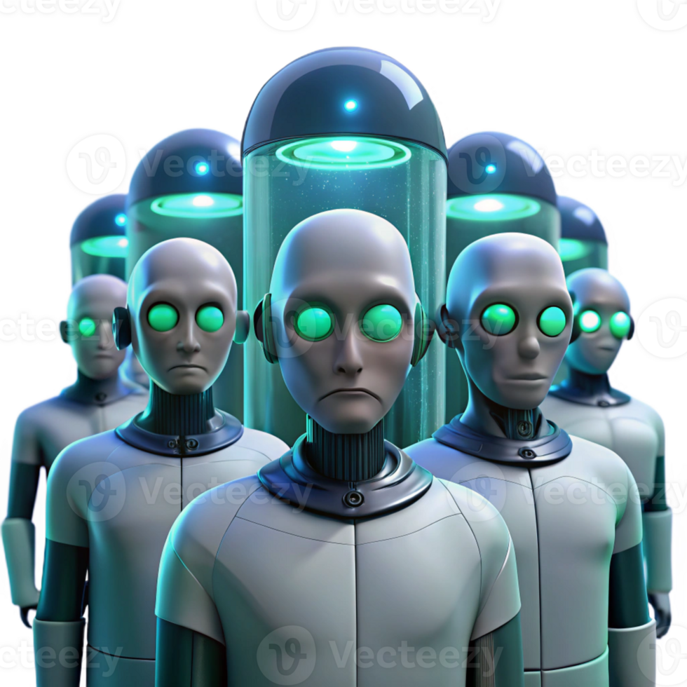 wonderful modern A group of genetically modified humans, with glowing eyes and unusual skin patterns, in a sterile, futuristic laboratory. Biopunk style, clinical lighting, detailed textures authentic png