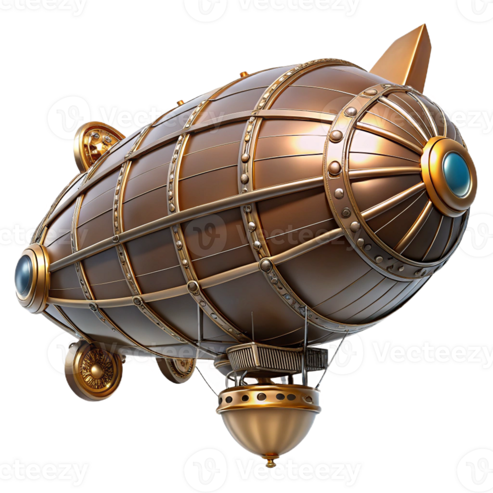 vibrant classic A steampunk zeppelin, intricate design, propellers spinning, searchlight beam cutting through the darkness highly detailed, cinematic authentic png