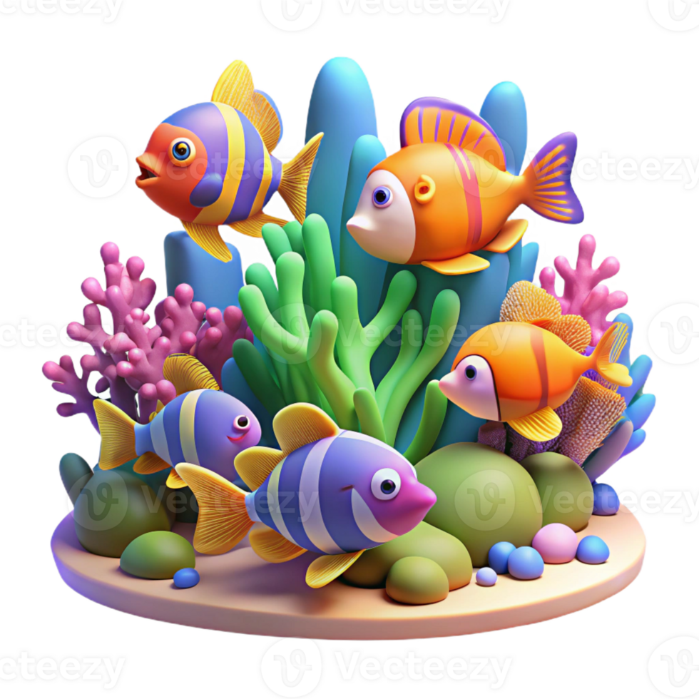 extraordinary rustic A group of colorful fish swimming in a coral reef, vibrant underwater scene, nature photography style high quality png