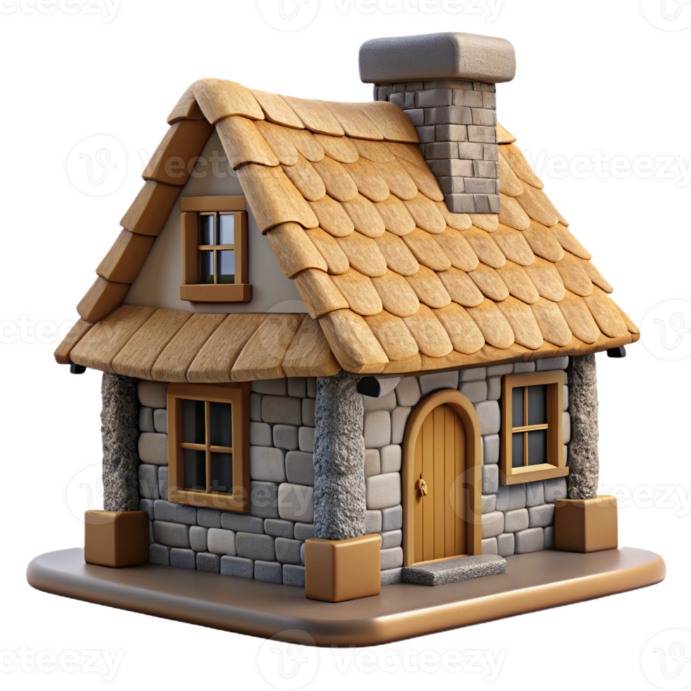 vibrant traditional Stone cottage, rustic charm, thatched roof, countryside setting, traditional architecture original png
