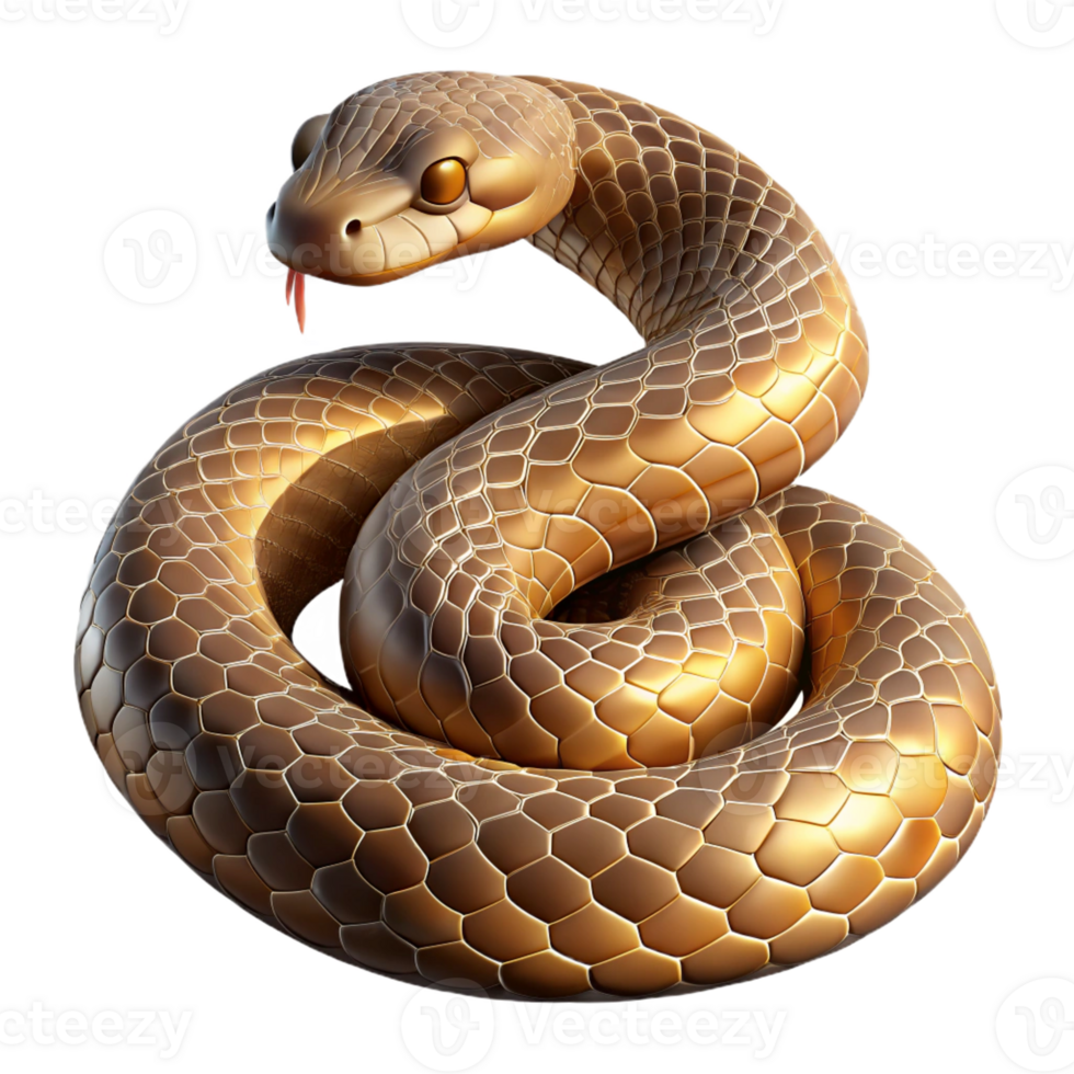 vibrant classic A coiled rattlesnake, scales gleaming in the dappled sunlight of a desert canyon, photorealistic style high resolution png