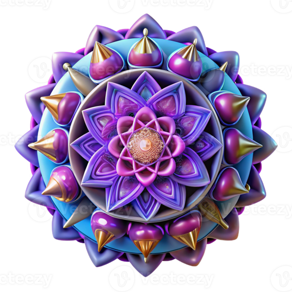impressive abstract An intricate mandala formed by floating runes and celestial bodies, pulsating with vibrant energy, in a psychedelic, visionary art style premium png