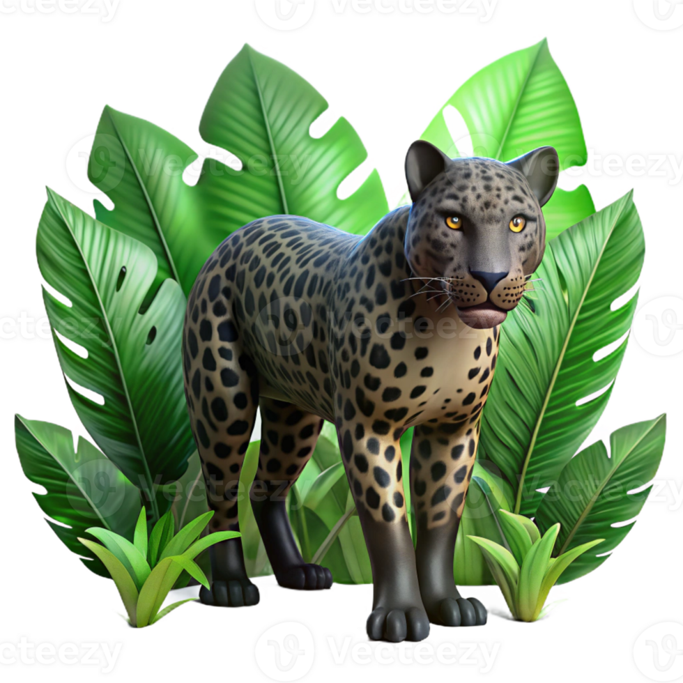 extraordinary minimalist A stealthy jaguar prowling through the dense jungle undergrowth, with dappled sunlight filtering through the leaves, in a photorealistic style professional png