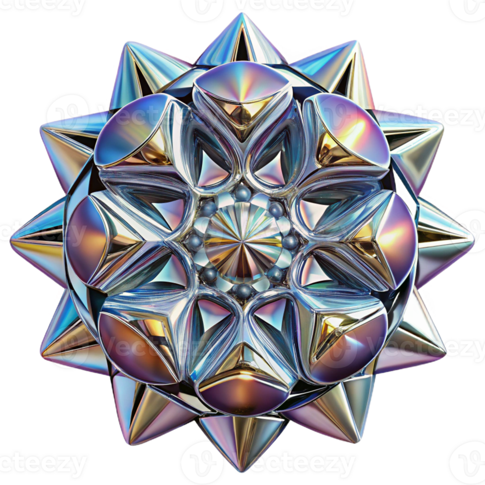 elegant traditional A kaleidoscope of fragmented mirrors reflecting distorted, abstract shapes, with a bright, dazzling light and a psychedelic, op-art style authentic png