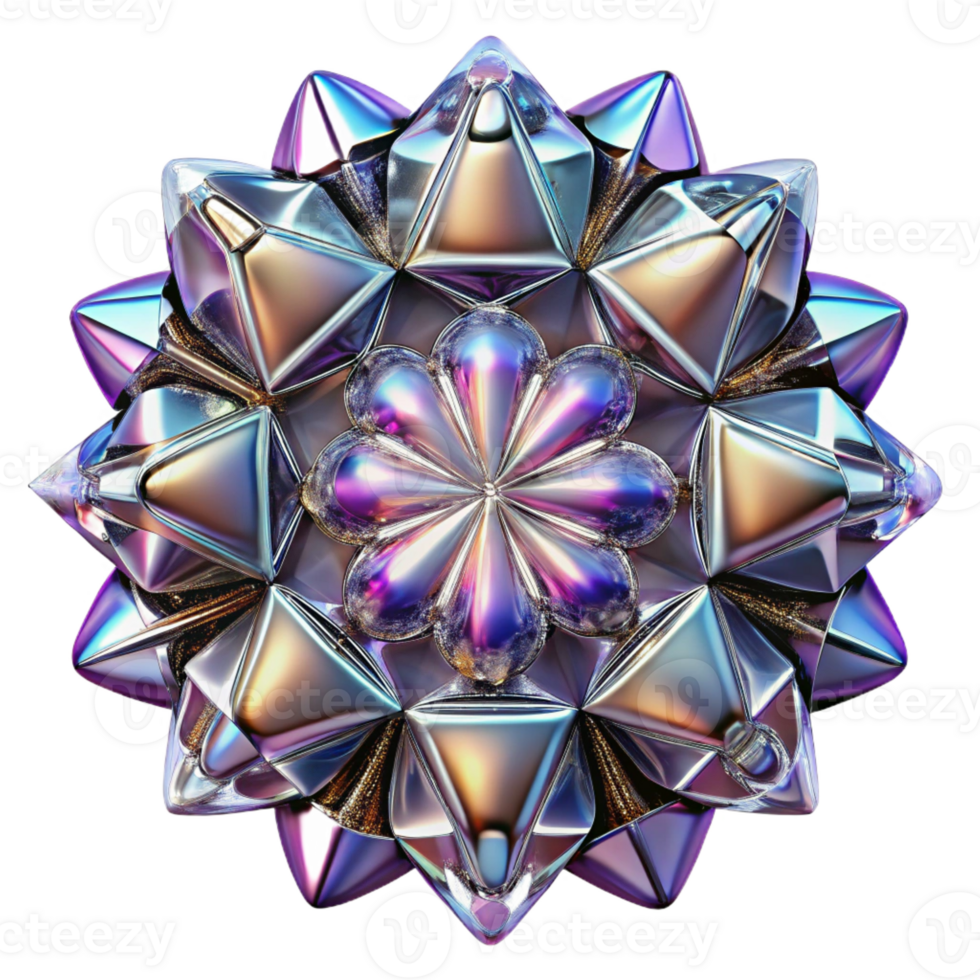 elegant contemporary A kaleidoscope of fragmented mirrors reflecting distorted, abstract shapes, with a bright, dazzling light and a psychedelic, op-art style professional png