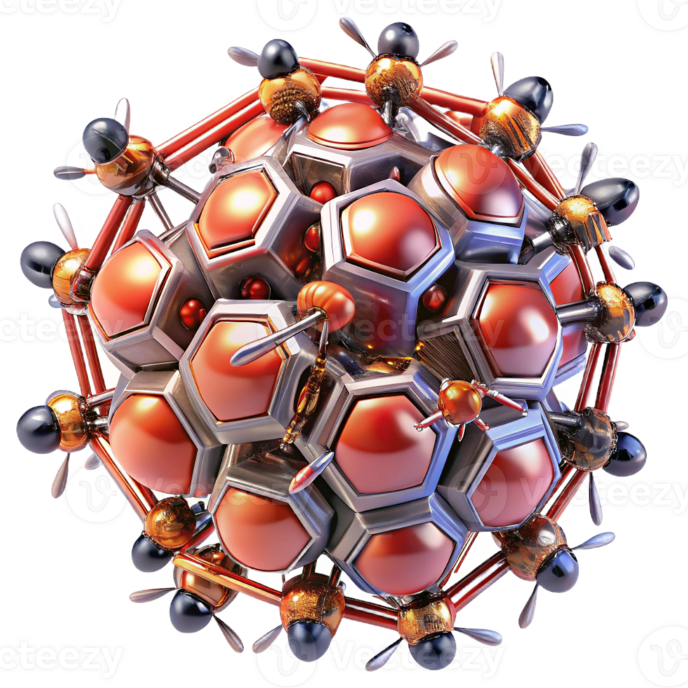 elegant rustic A swarm of nanobots assembling themselves into a complex geometric shape, bright, dynamic lighting, abstract style original png