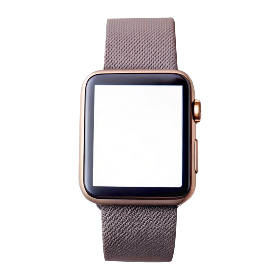 Elegant White Apple Watch with Sleek Black Display and Modern Design png