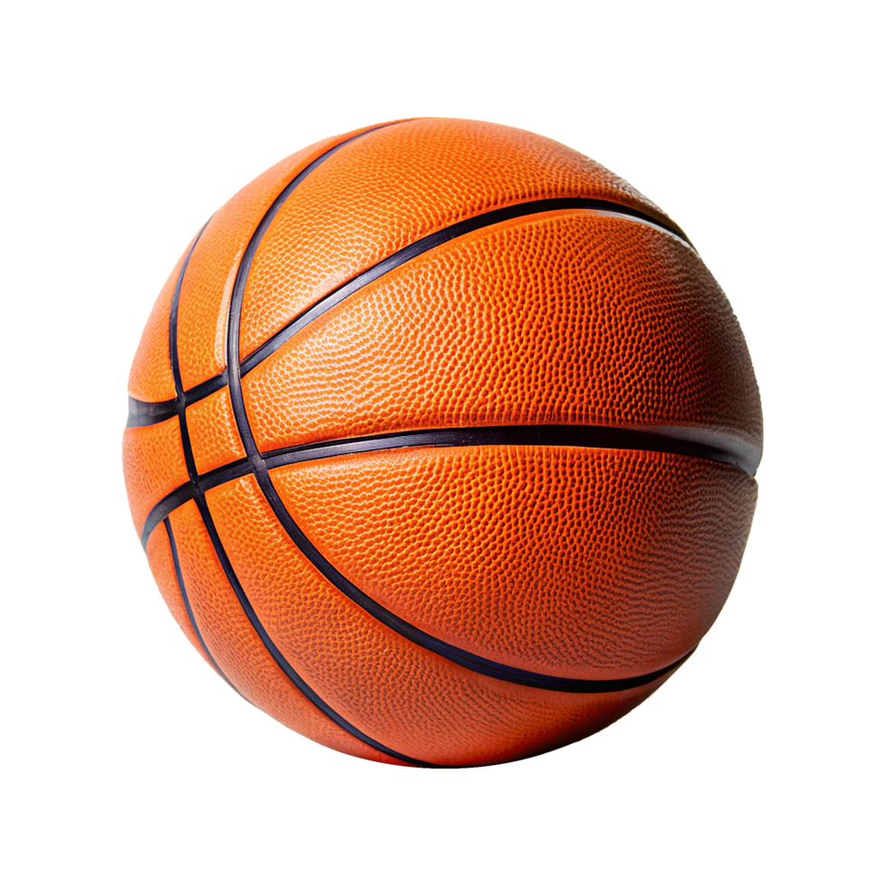 Closeup View of a Classic Orange Basketball, Detailed Texture and Stitching png