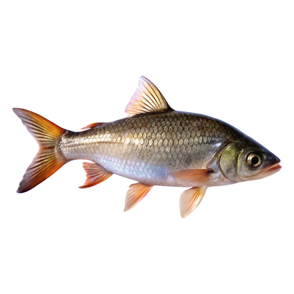 Vibrant and Colorful Tropical Fish with Orange Fins and Scales png