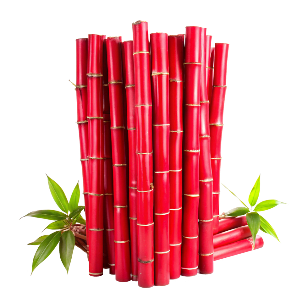 Vibrant Purple Bamboo Plant with Lush Green Leaves png