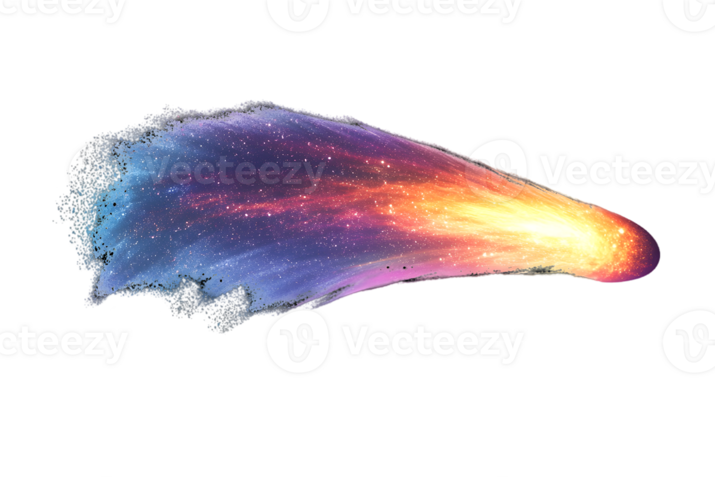 Abstract Colorful Particle Stream with Glitter and Sparkle Effects on Transparent Background png