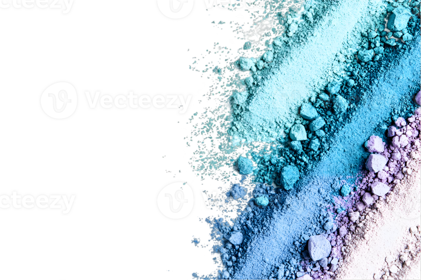 Abstract Cyan Blue and White Eye Shadow Pigment Powder Texture Isolated On Black Background png
