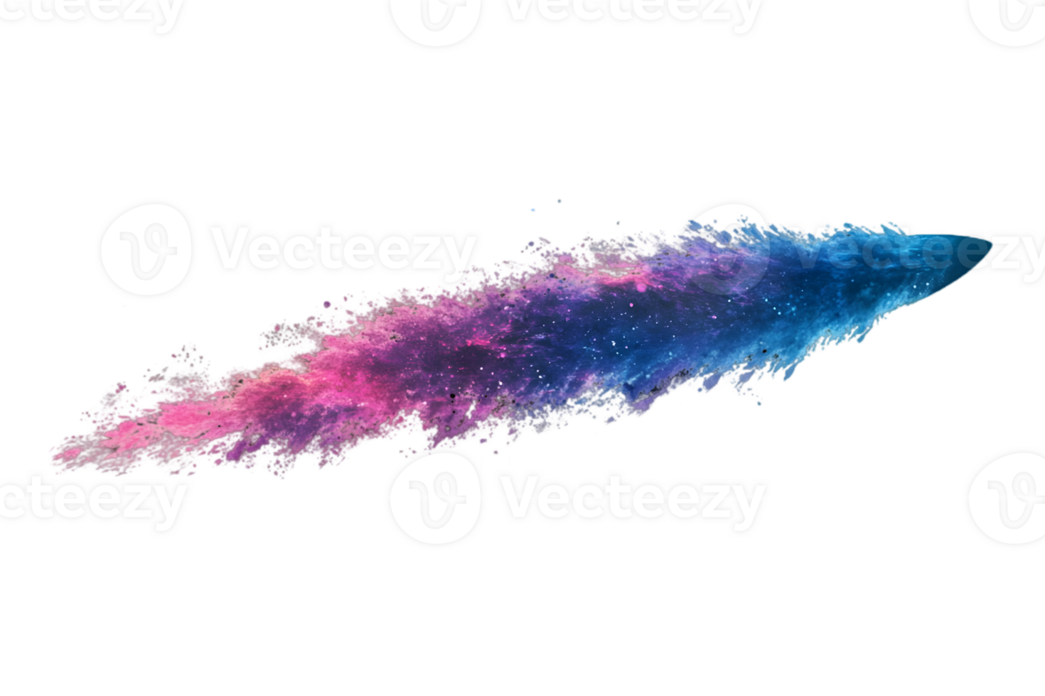 Abstract Brush Stroke Galaxy Overlay on Transparent Background with Pink Blue and Purple Nebula Cosmic Dust Starfield png
