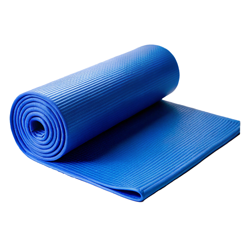 Rolled Blue Exercise Mat for Yoga, Pilates, Fitness, and Workout png