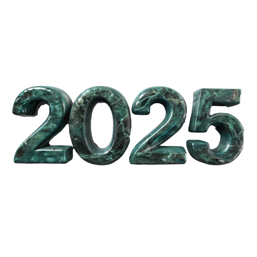 2025 New Year's Eve Marble Textured Number Design, Elegant 3D Rendering for Celebration Cards png