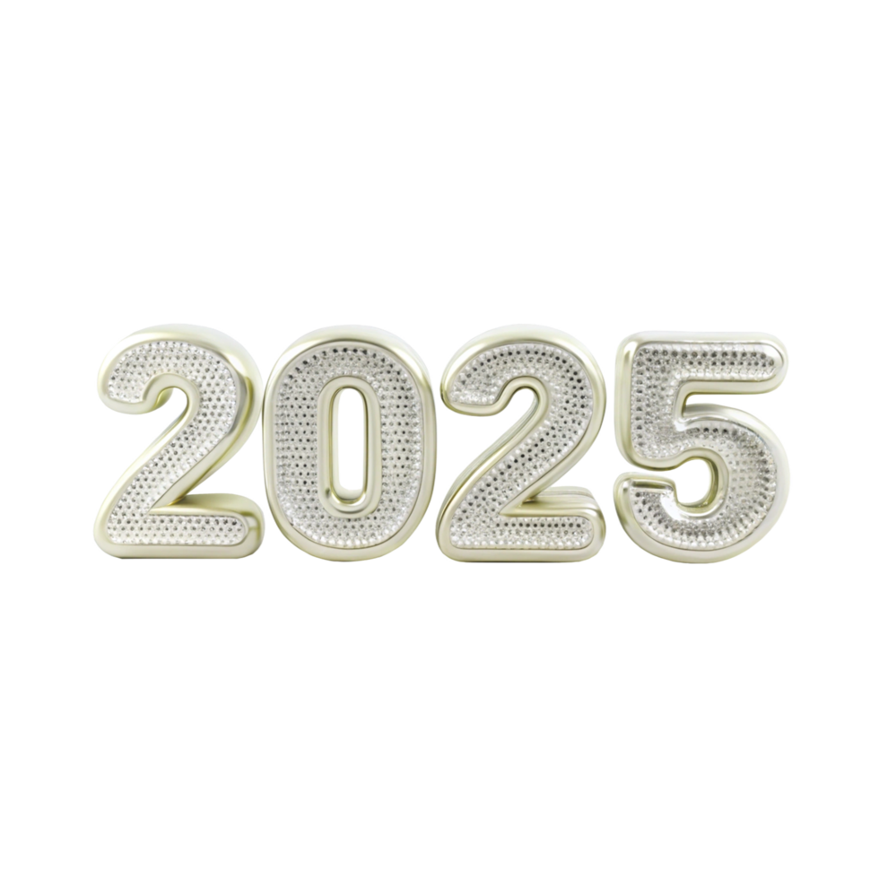 Shiny Gold 2025 New Year's Eve Celebration Numbers with Diamond-like Embellishments png