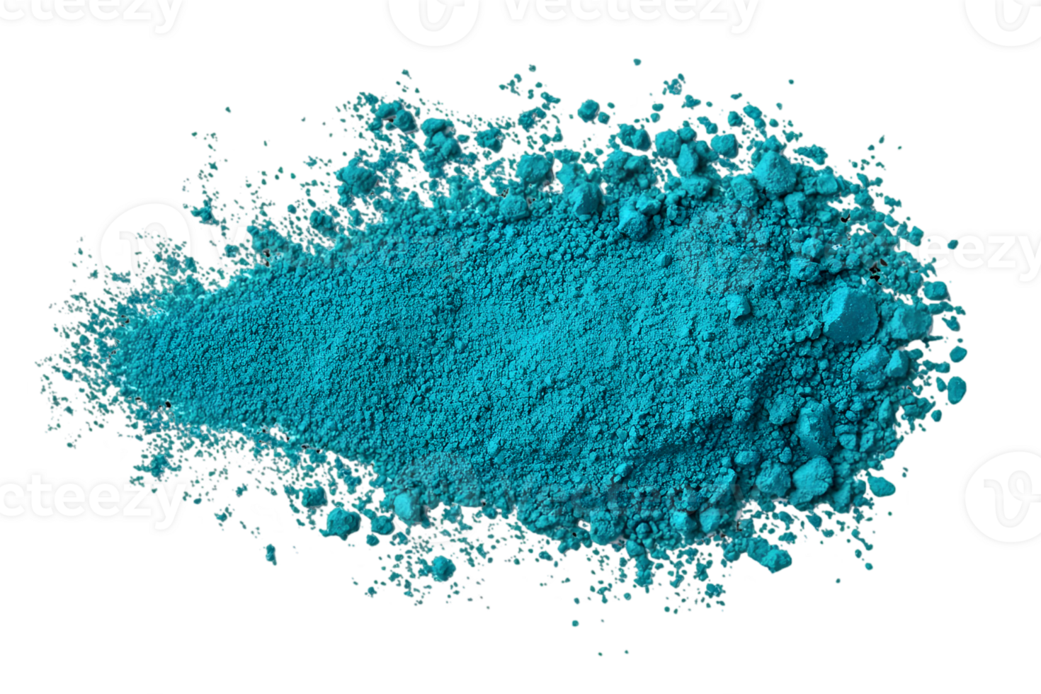 Bright Turquoise Blue Pigment Powder Isolated on Black Background for Artistic or Cosmetic Use png