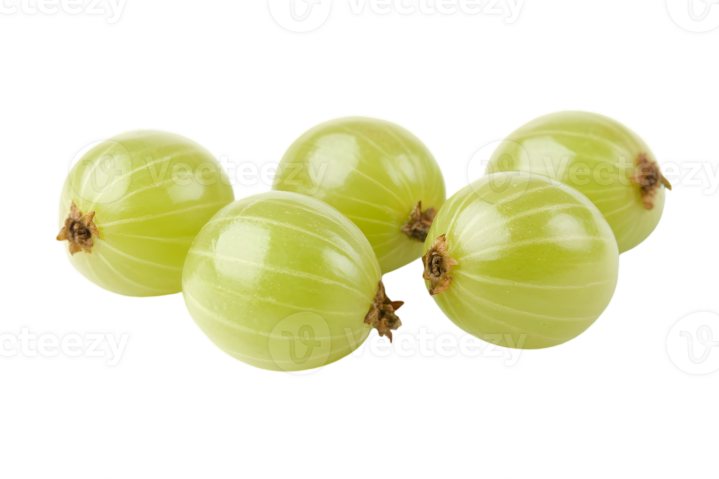 Close Up of Fresh Green Gooseberries on Transparent Background Vitamin Rich Fruit Still Life Arrangement for Healthy Eating png