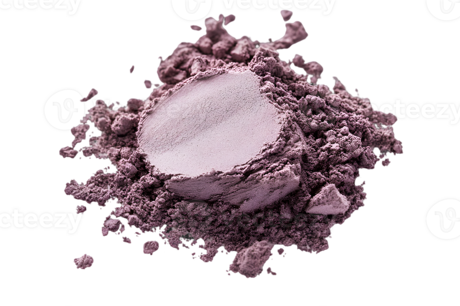 Crushed Purple Powder Isolated on Transparent Background Beauty Cosmetic Eye Shadow Mineral Pigment with Decorative Crushed and Scattered Tone png