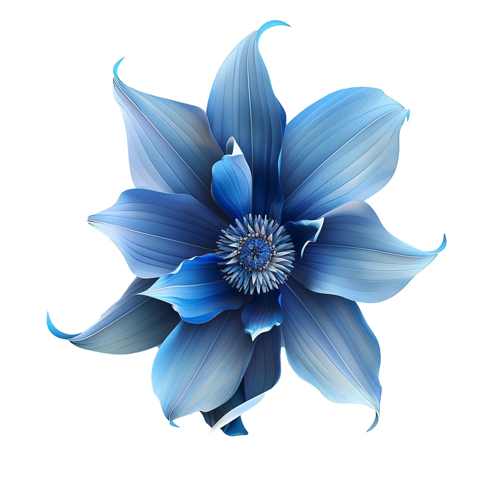 Stunning Blue Flower with Delicate Petals and Intricate Design Elements png