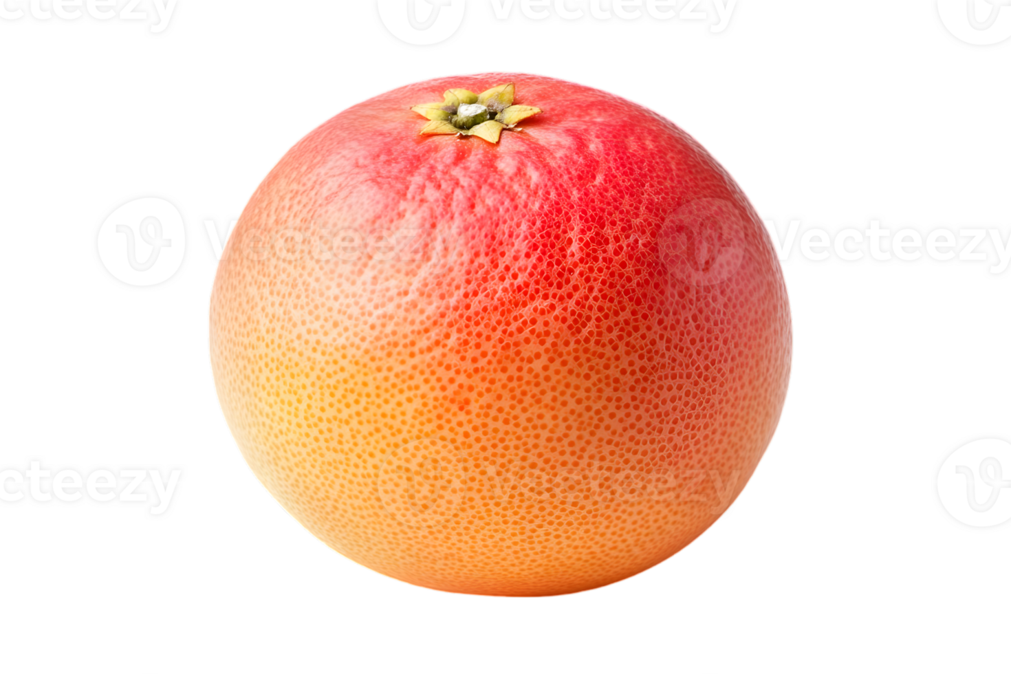 Close Up Single Round Red Grapefruit with Textured Peel on Transparent Background Studio Shot Highlighting Vibrant Color and Freshness png