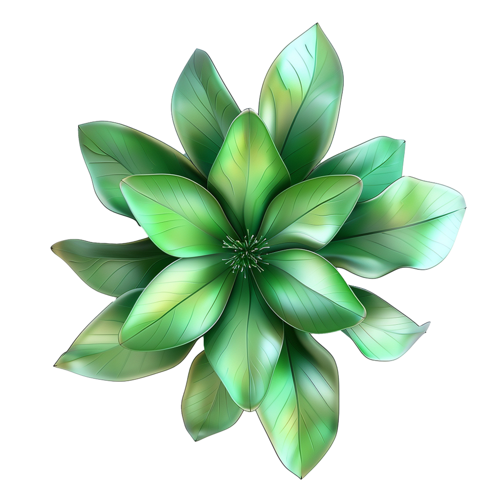 Stunning Green Flower with Lush Petals and Vibrant Hues, a Botanical Masterpiece png