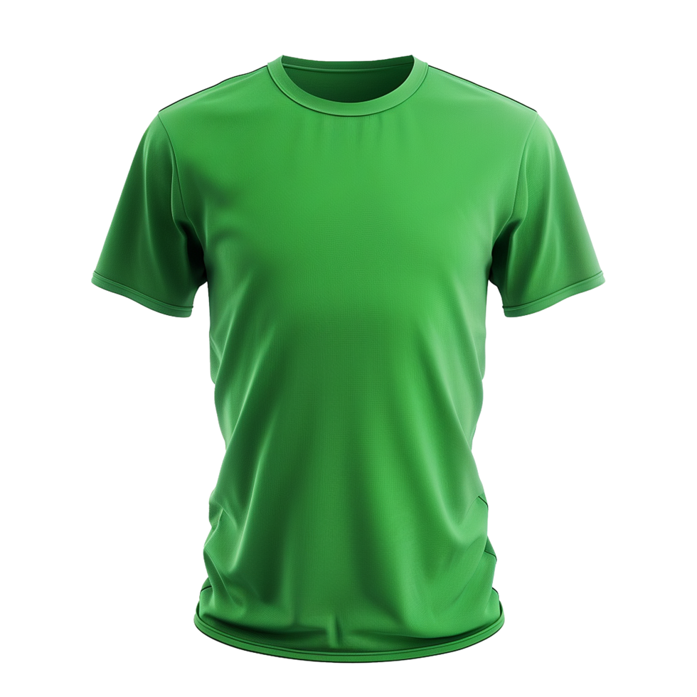 Bright Green Short Sleeve Crew Neck TShirt Mockup for Clothing Design png