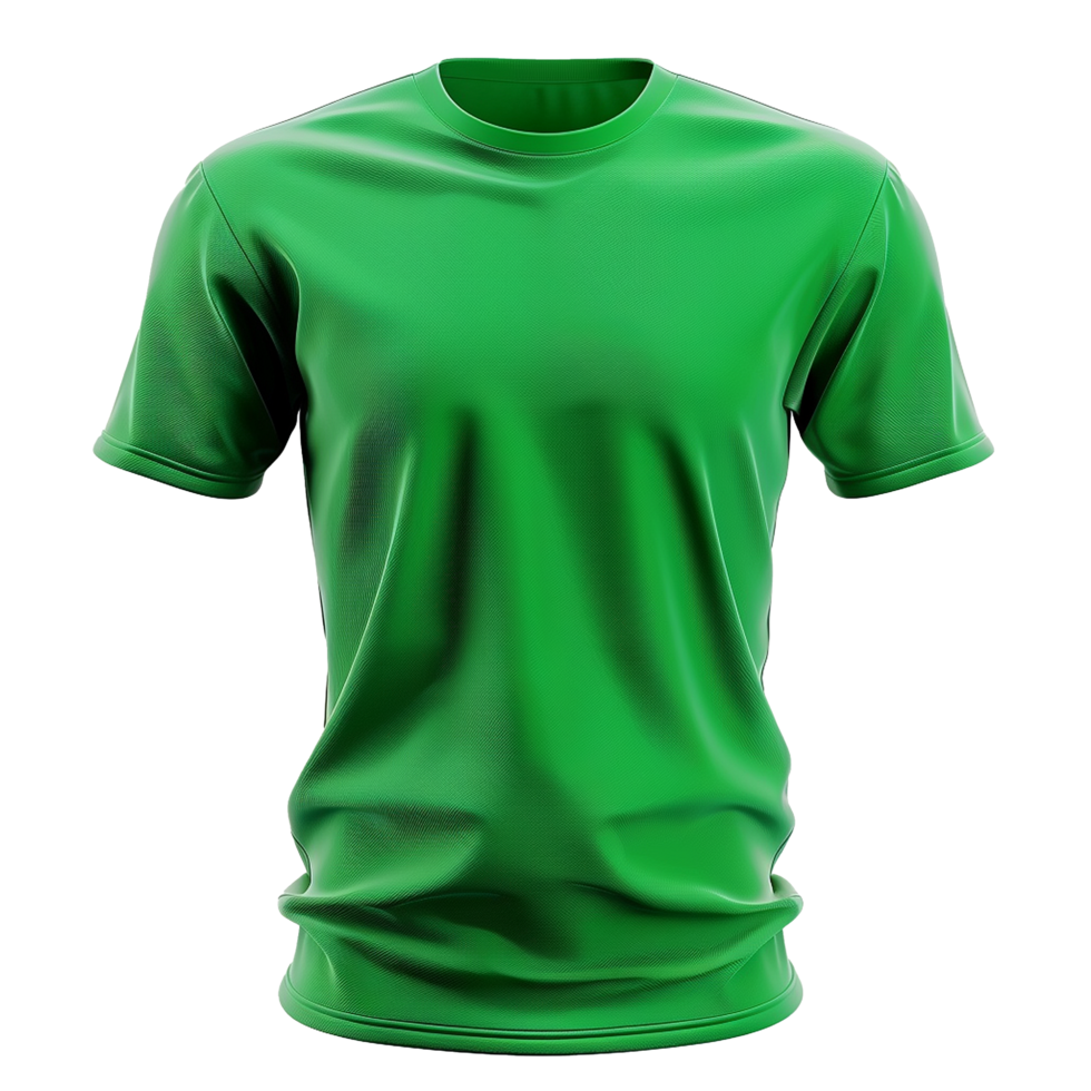 Vibrant Green Short Sleeve Crew Neck TShirt Mockup Design Template png