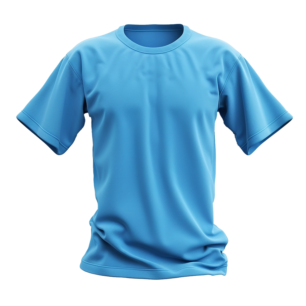 HighQuality Render of a Light Blue Plain TShirt Mockup png