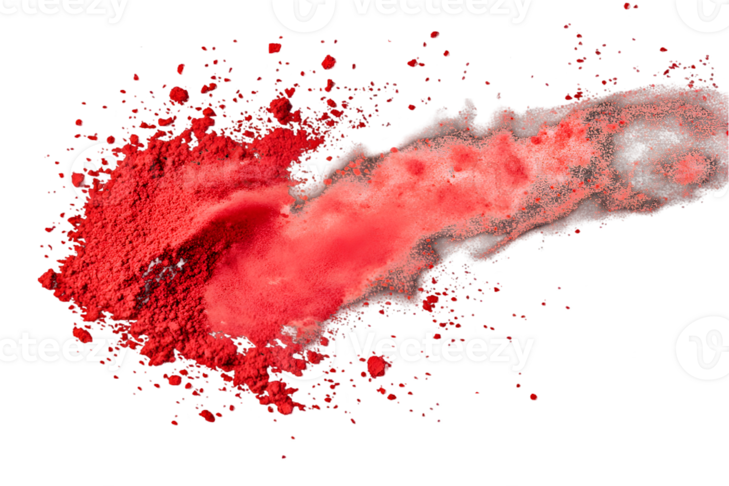 Explosion of Red Powder Abstract Texture on a Transparent Background for Creative Projects and Graphic Design Elements png