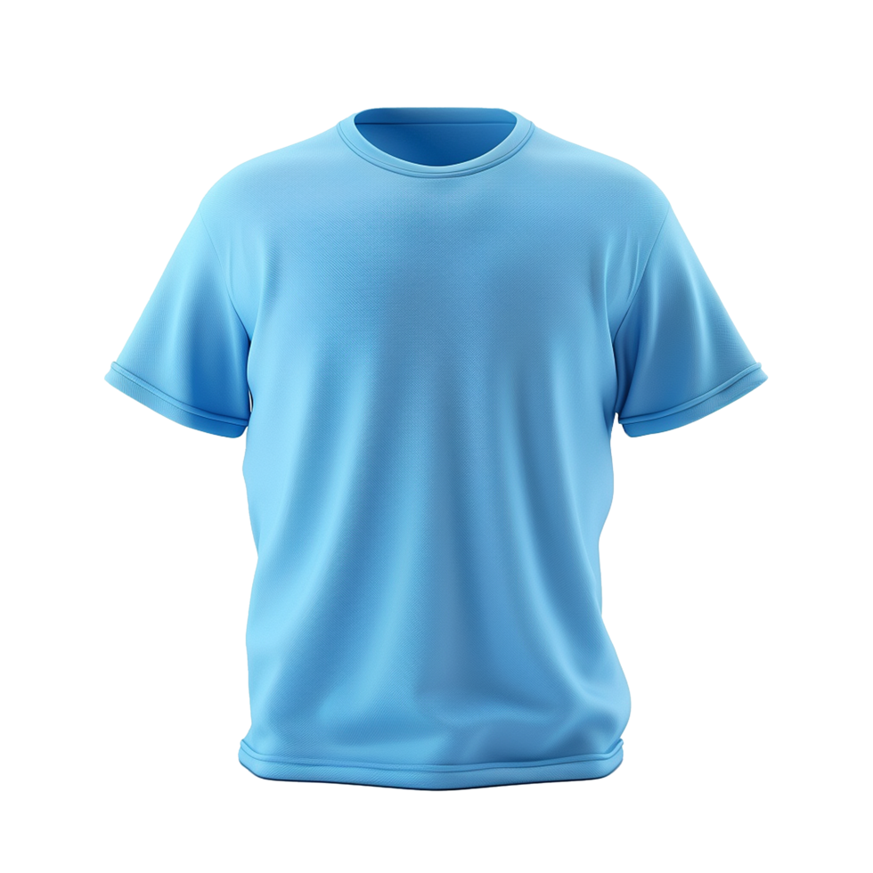 Simple Light Blue Crew Neck TShirt Mockup for Design Presentation png
