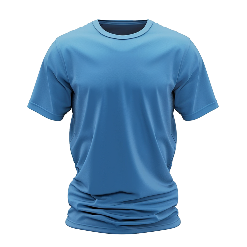HighQuality Plain Blue Crew Neck TShirt Mockup for Design Presentation png