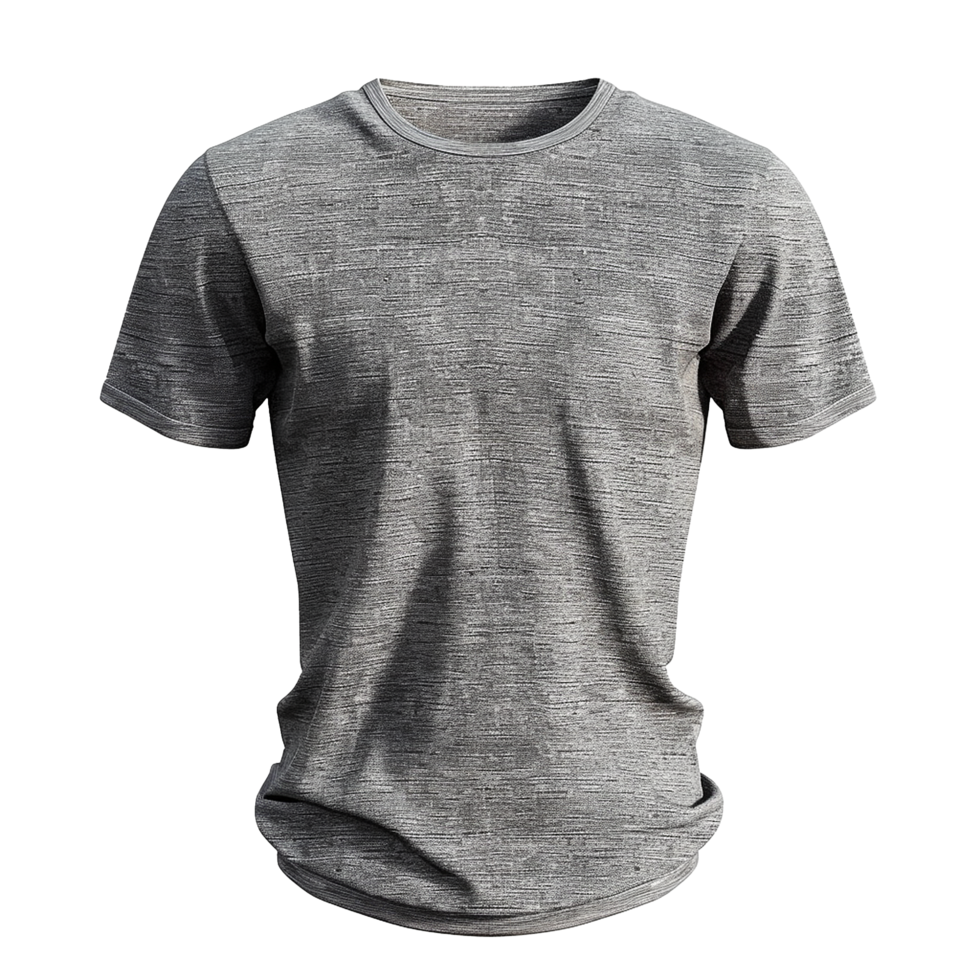 HighQuality Grey Heathered ShortSleeve Crew Neck TShirt Mockup for Apparel Design png
