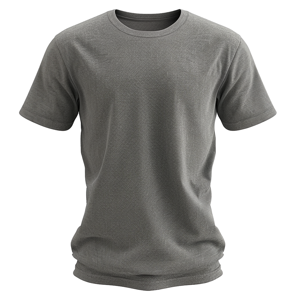 High Quality Charcoal Gray Men's Crew Neck TShirt Mockup for Apparel Design png