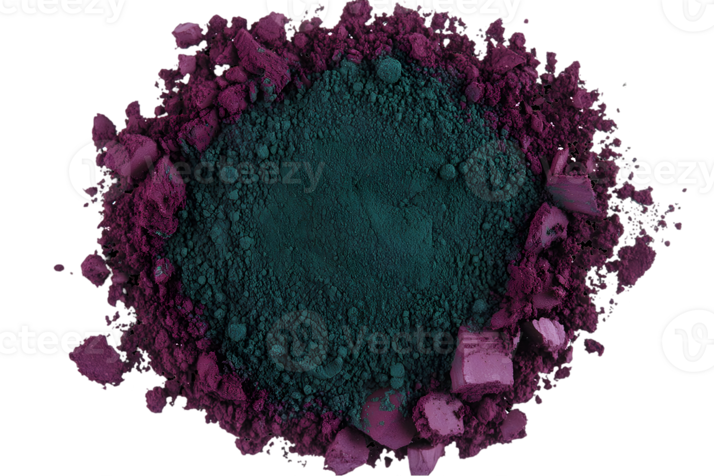 Eye Shadow Pigment Crushed Purple and Green Powder on Transparent Background Macro Photography for Cosmetics and Beauty Products png