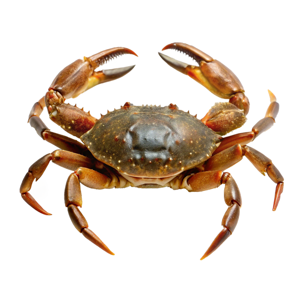 A Detailed Close Up View of a Large Brown Crab png