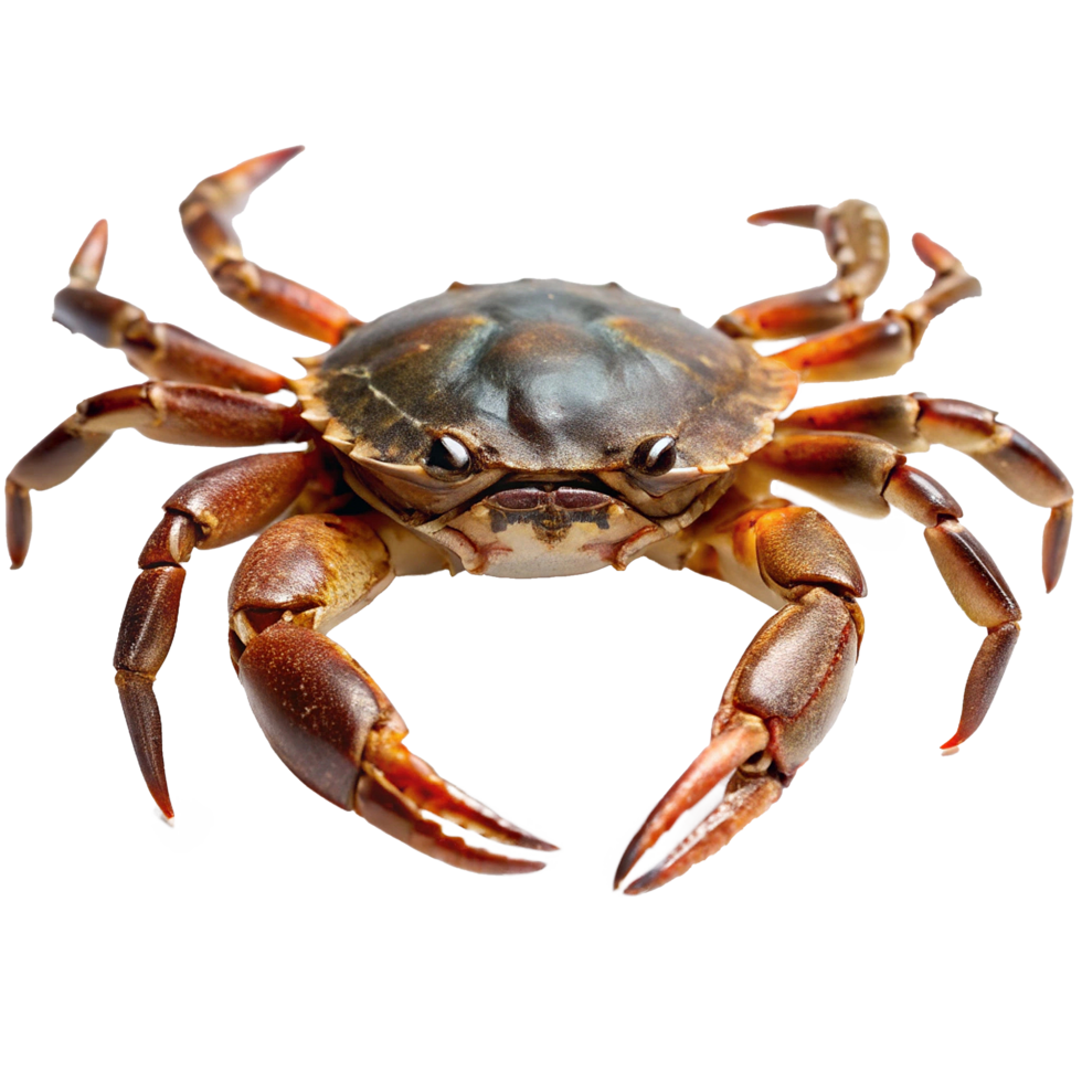 Closeup View of a Large Brown Crab with Powerful Claws png