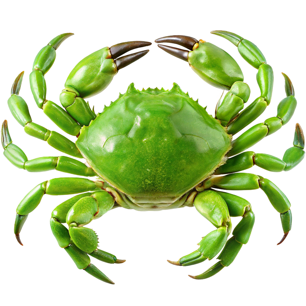 A Vibrant Green Crab, a Striking Specimen of Crustacean Beauty png