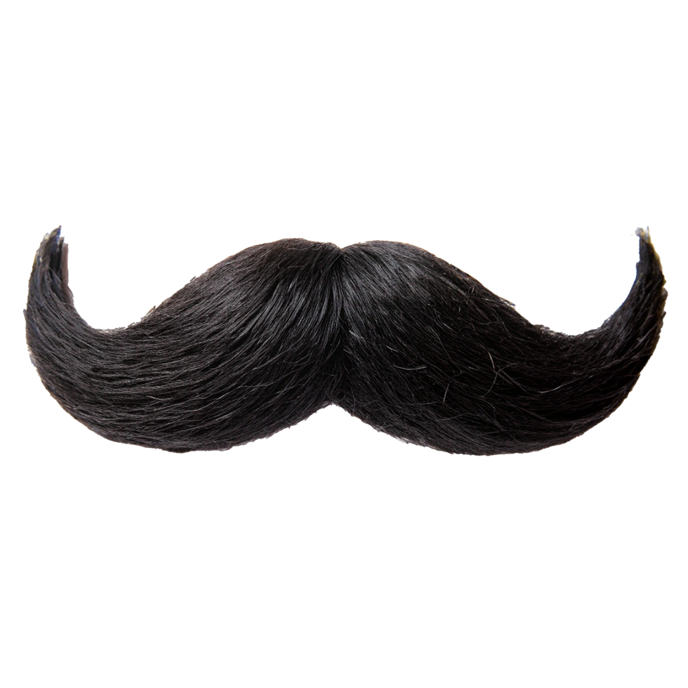 A Luxurious Black Handlebar Mustache for a Distinguished Gentleman png