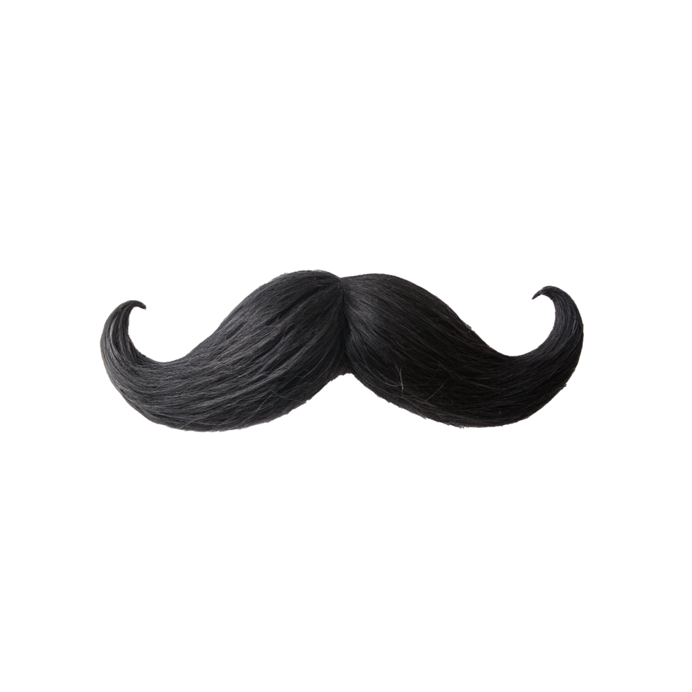 A Luxurious Black Handlebar Mustache for a Distinguished Look png